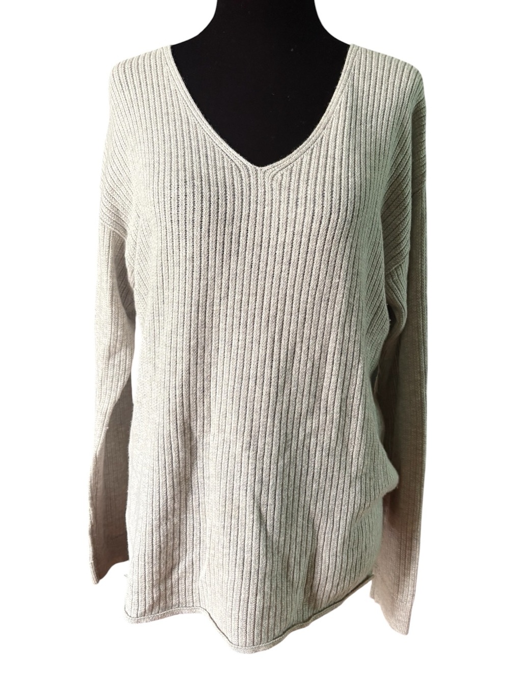 Aritzia Wilfred Free wool linen blend v-neck sweater grey size medium